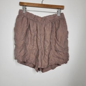 NWT Unsubscribed brown 100% silk shorts size medium